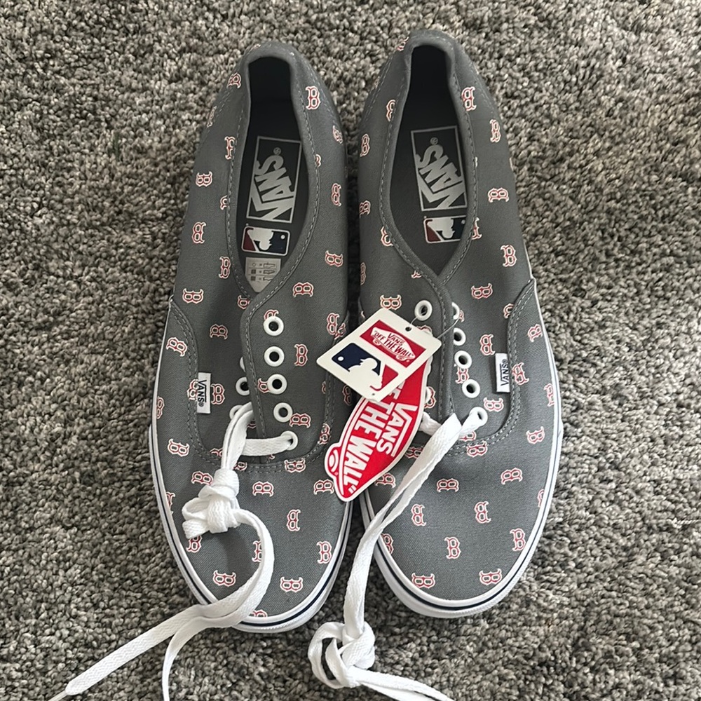 Vans Gray Red Sox Pattern Sneakers
